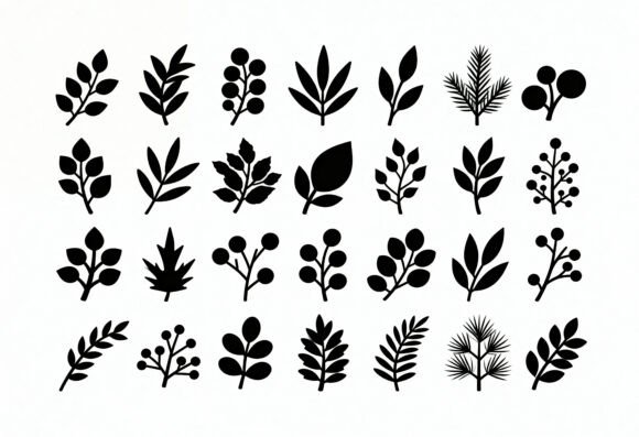 Download Botanical Clipart Bundle Leaves Berries - Clipart bundle Collection