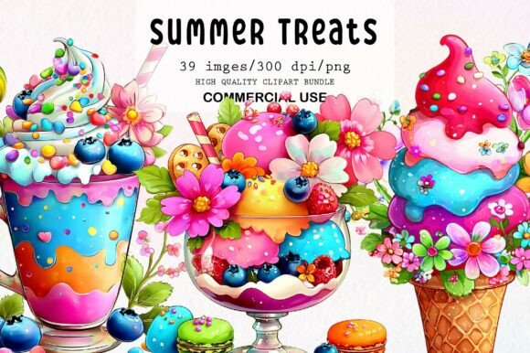 Download Whimsical Summer Treats Clipart Bundle - Clipart bundle Collection