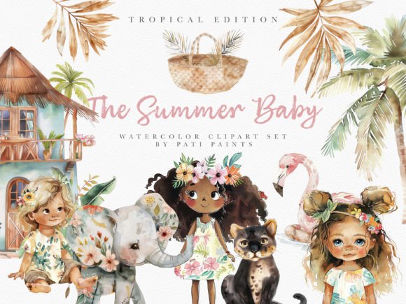 Download Boho Summer Baby Clipart Bundle - Clipart bundle Collection