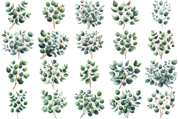 Download 20 Watercolor Eucalyptus Clipart Bundle - Clipart bundle Collection