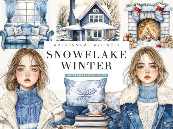 Download Cozy Snowflake Winter Clipart Bundle - Clipart bundle Collection