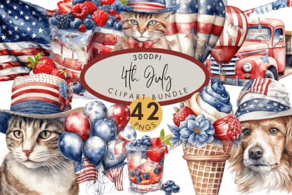 Download 4th of July Clipart Bundle PNG Sublimati - Clipart bundle Collection