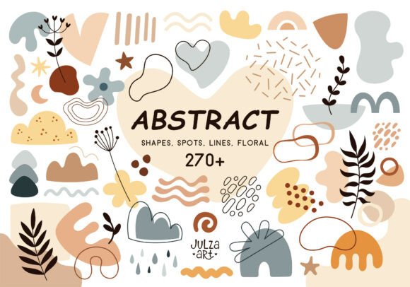 Download Boho Abstract Shapes Clipart Bundle - Clipart bundle Collection