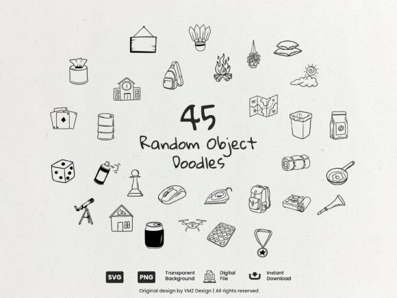 Download Random Object Doodle Clipart Bundle - Clipart bundle Collection
