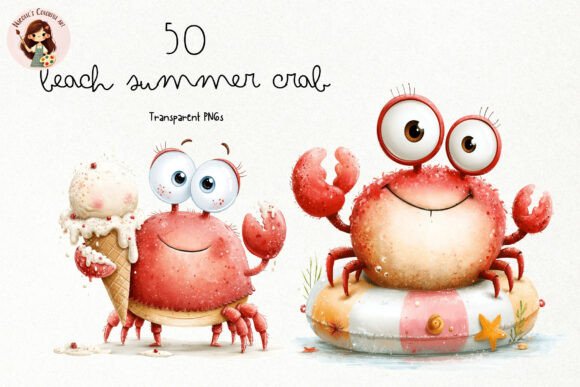 Download Cute Beach Crab PNG Clipart Bundle - Clipart bundle Collection