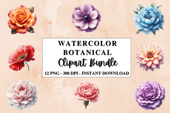 Download Watercolor Botanical Clipart Bundle - Clipart bundle Collection