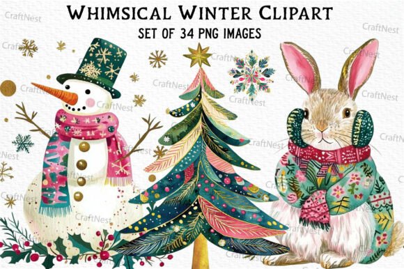 Download Whimsical Winter Clipart Bundle - Clipart bundle Collection