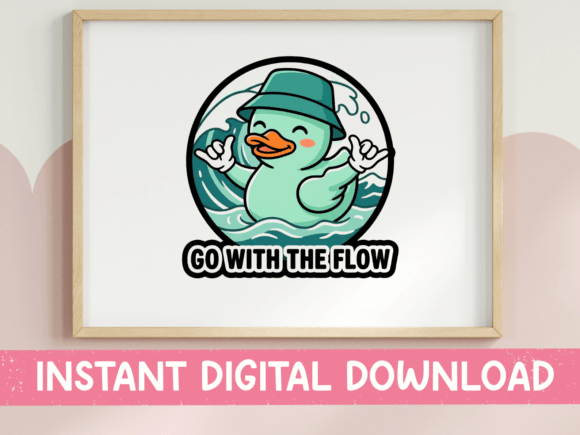 Download Go with the Flow Duck Wave Sticker - Wave Collection