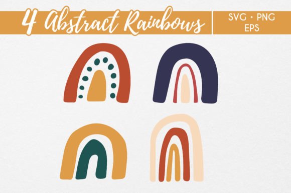 Download 4 Abstract Rainbows Svg Files for Cut - Rainbow Collection